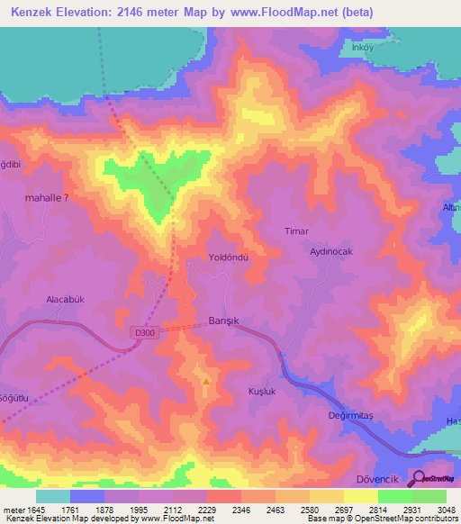 Kenzek,Turkey Elevation Map