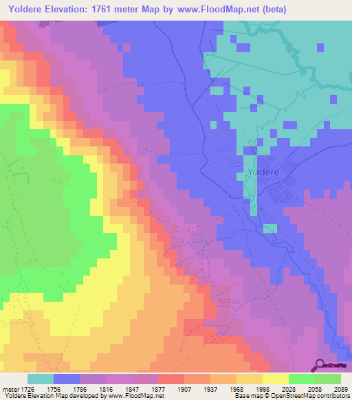 Yoldere,Turkey Elevation Map