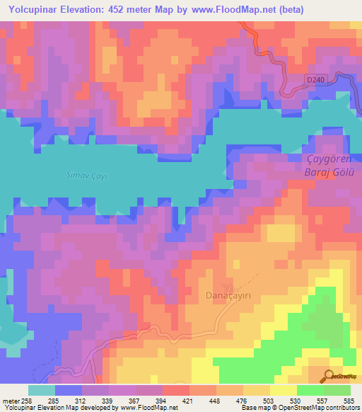 Yolcupinar,Turkey Elevation Map