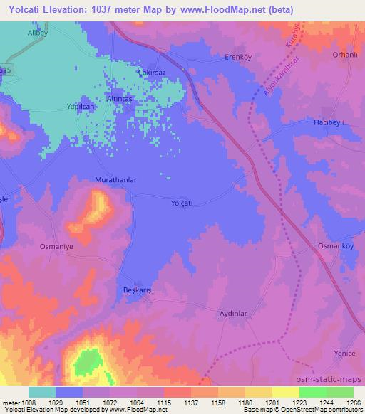 Yolcati,Turkey Elevation Map