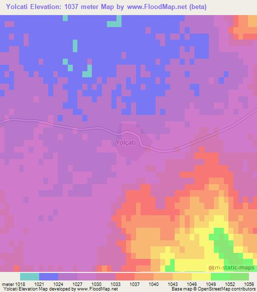 Yolcati,Turkey Elevation Map