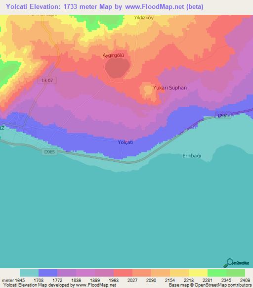 Yolcati,Turkey Elevation Map