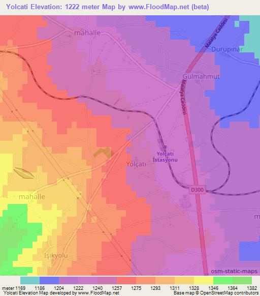 Yolcati,Turkey Elevation Map