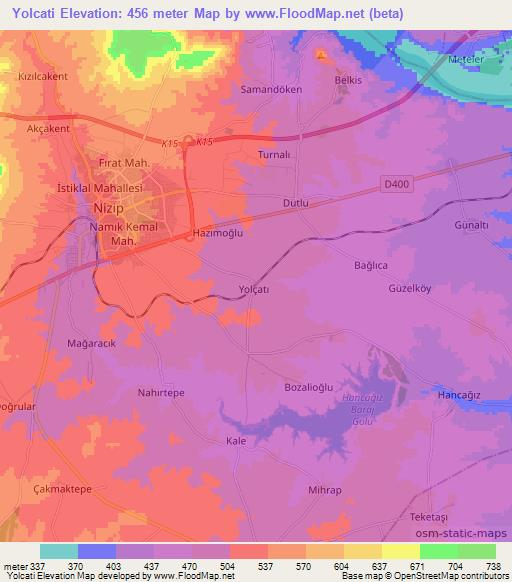 Yolcati,Turkey Elevation Map