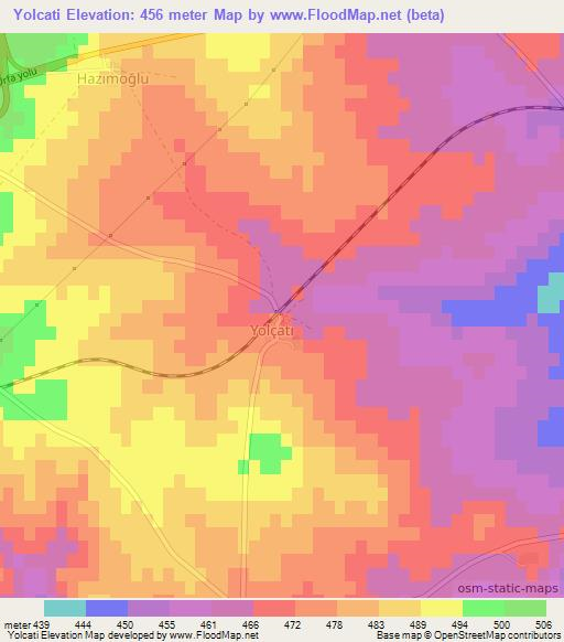 Yolcati,Turkey Elevation Map