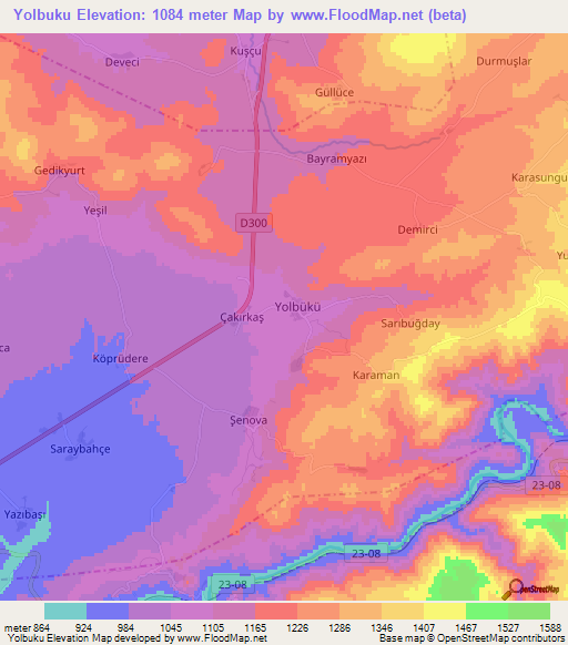 Yolbuku,Turkey Elevation Map