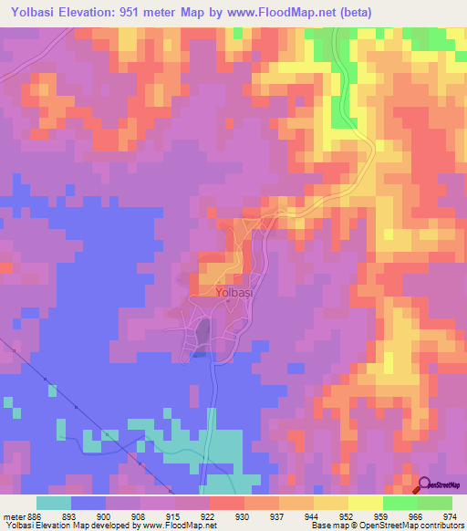 Yolbasi,Turkey Elevation Map