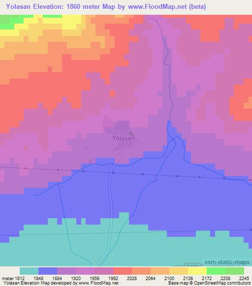 Yolasan,Turkey Elevation Map