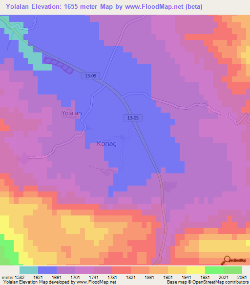 Yolalan,Turkey Elevation Map