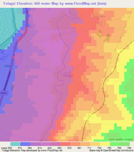 Yolagzi,Turkey Elevation Map