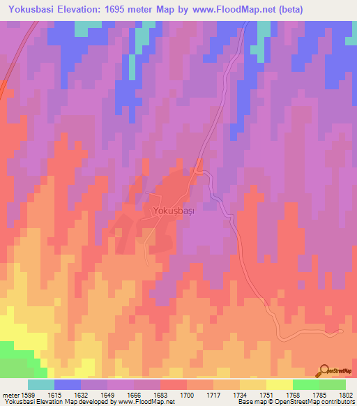 Yokusbasi,Turkey Elevation Map