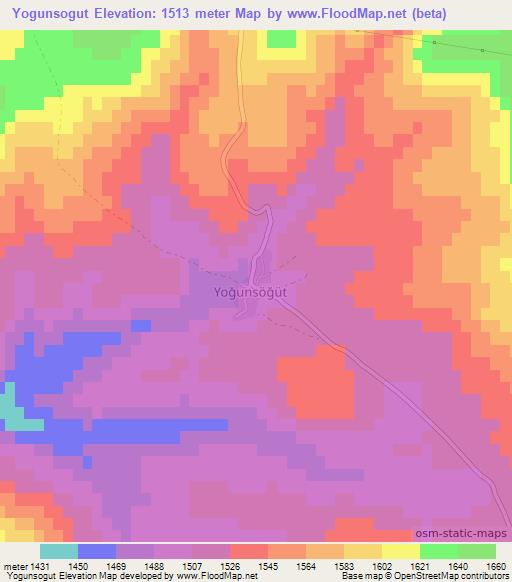 Yogunsogut,Turkey Elevation Map