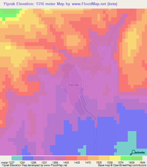 Yiprak,Turkey Elevation Map