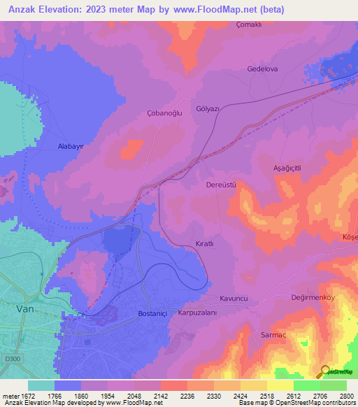 Anzak,Turkey Elevation Map