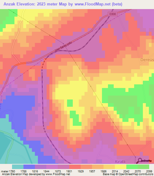 Anzak,Turkey Elevation Map