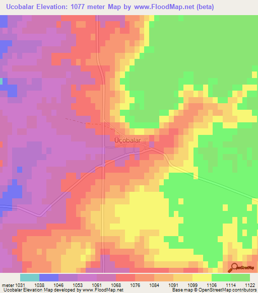 Ucobalar,Turkey Elevation Map