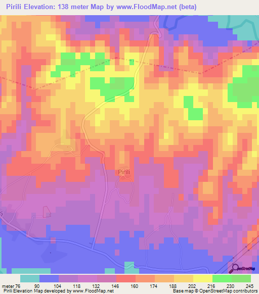 Pirili,Turkey Elevation Map