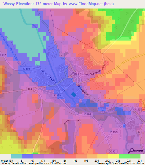 Wassy,France Elevation Map