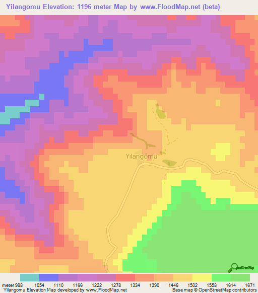 Yilangomu,Turkey Elevation Map