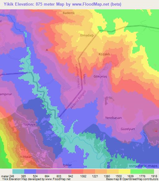 Yikik,Turkey Elevation Map