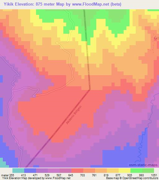 Yikik,Turkey Elevation Map