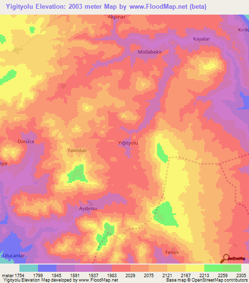 Yigityolu,Turkey Elevation Map