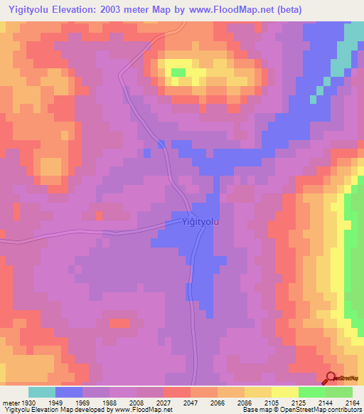 Yigityolu,Turkey Elevation Map