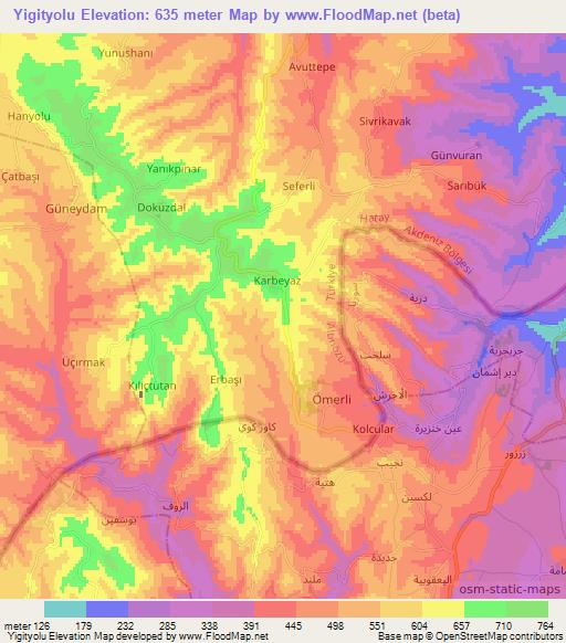 Yigityolu,Turkey Elevation Map