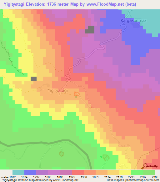 Yigityatagi,Turkey Elevation Map