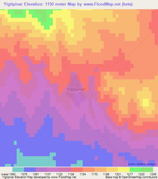 Yigitpinar,Turkey Elevation Map