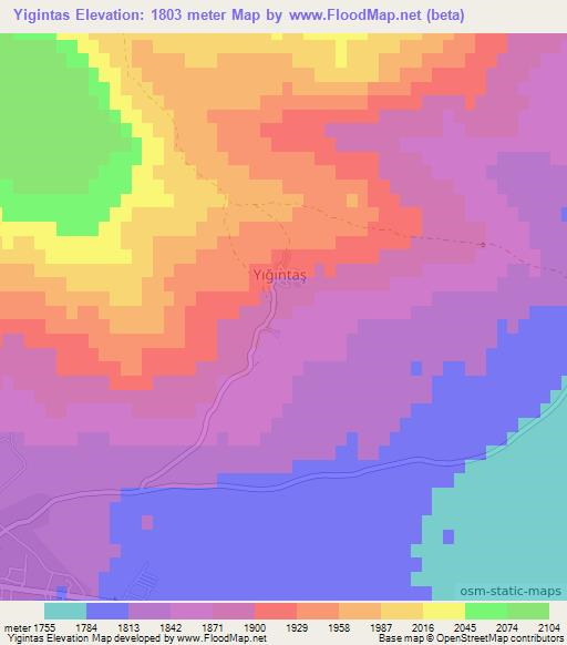 Yigintas,Turkey Elevation Map