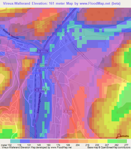 Vireux-Wallerand,France Elevation Map