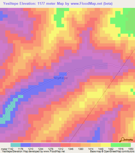 Yesiltepe,Turkey Elevation Map