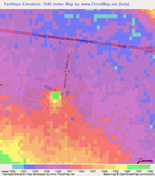 Yesiltepe,Turkey Elevation Map