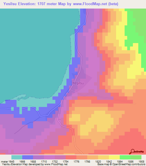 Yesilsu,Turkey Elevation Map