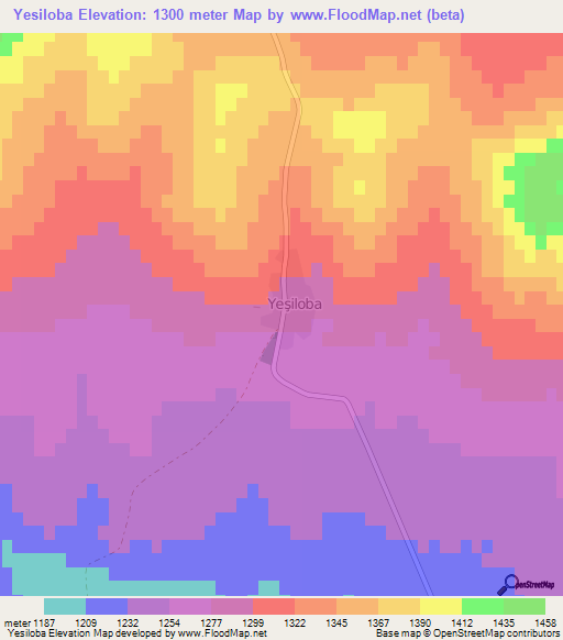 Yesiloba,Turkey Elevation Map