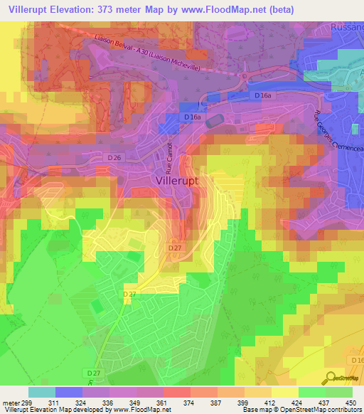 Villerupt,France Elevation Map