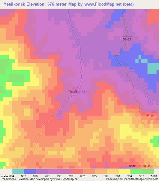 Yesilkonak,Turkey Elevation Map