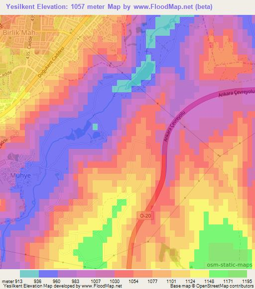 Yesilkent,Turkey Elevation Map