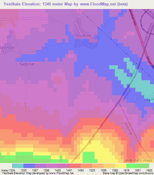 Yesilkale,Turkey Elevation Map