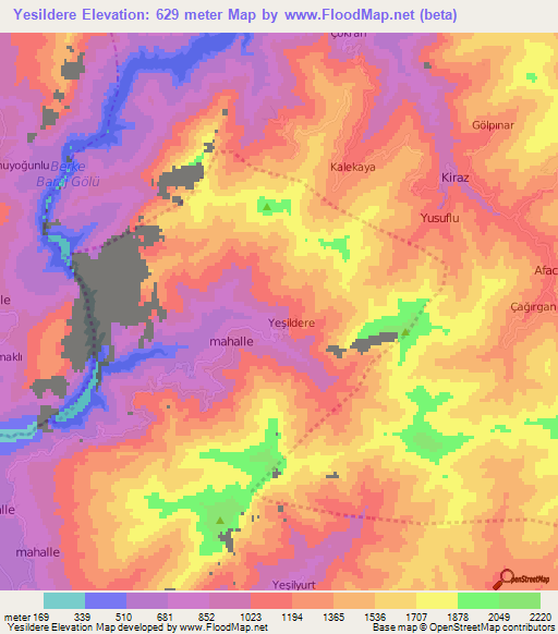 Yesildere,Turkey Elevation Map