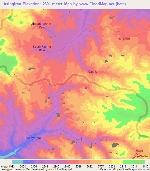 Asingiran,Turkey Elevation Map