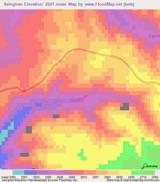 Asingiran,Turkey Elevation Map