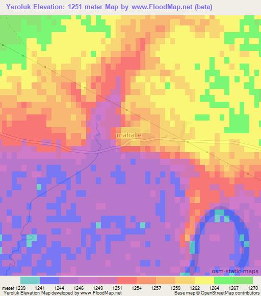 Yeroluk,Turkey Elevation Map