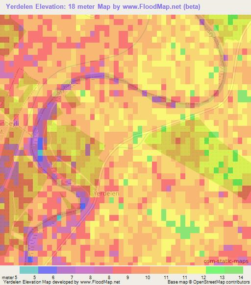 Yerdelen,Turkey Elevation Map