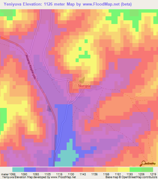 Yeniyuva,Turkey Elevation Map