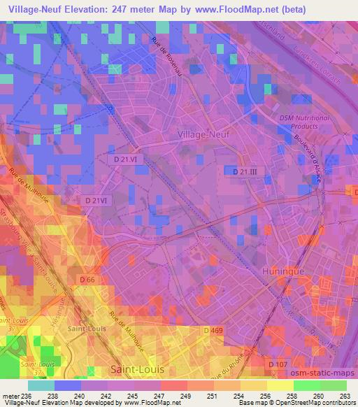 Village-Neuf,France Elevation Map