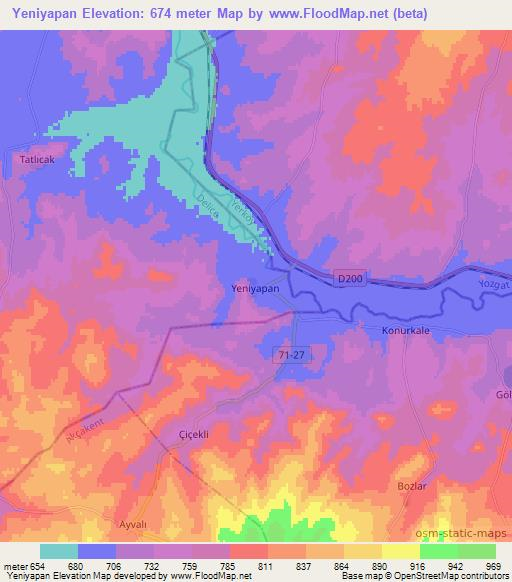Yeniyapan,Turkey Elevation Map