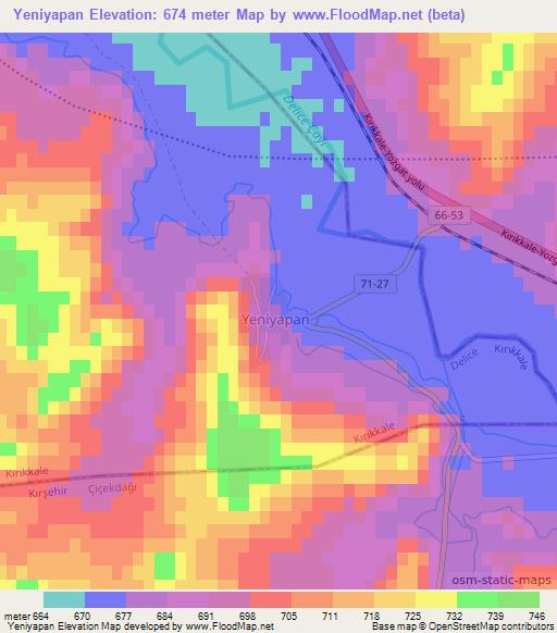 Yeniyapan,Turkey Elevation Map