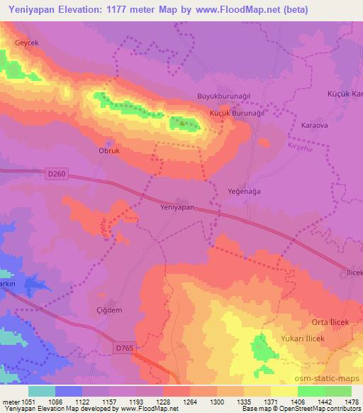 Yeniyapan,Turkey Elevation Map